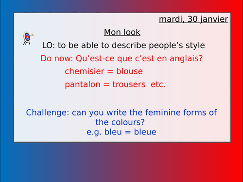 Mon look - my style lesson powerpoint
