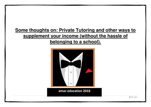 Some thoughts on: Private Tutoring and other ways to supplement your teacher income