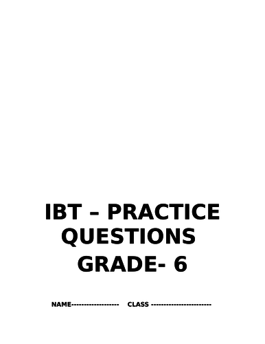 IBT PRACTICE QUESTIONS