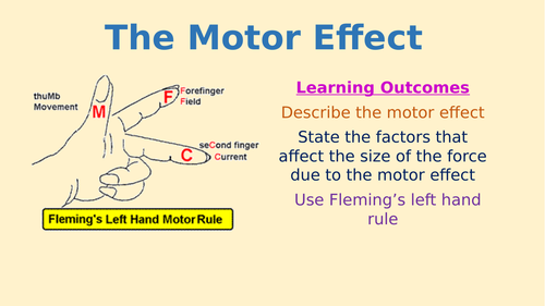 AQA physics 9-1 - 4.7.2.2. The Motor Effect