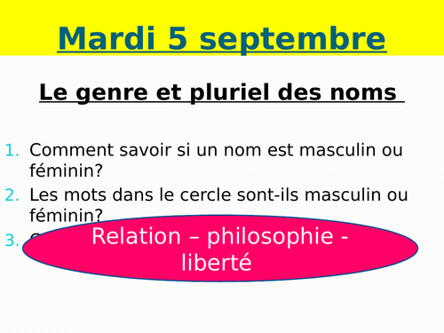 Le genre et le nombre des noms