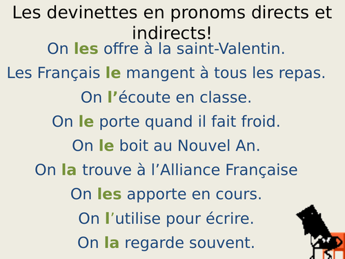 Direct and indirect pronouns devinettes