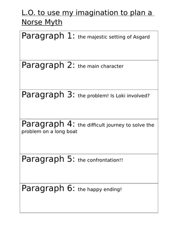 Story planning for a Norse Myth