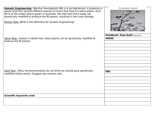 Structuring Feedback on Genetic Engineering