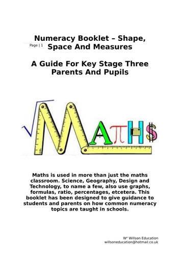 Maths Booklet - Shape, Space And Measurements