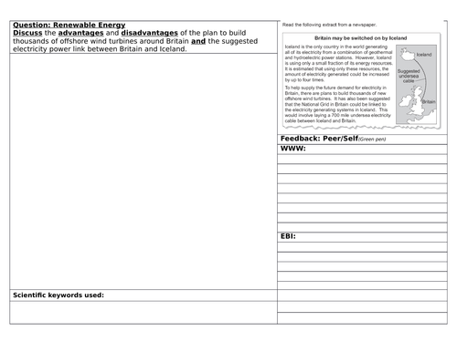 Structuring Feedback on Renewable Energy