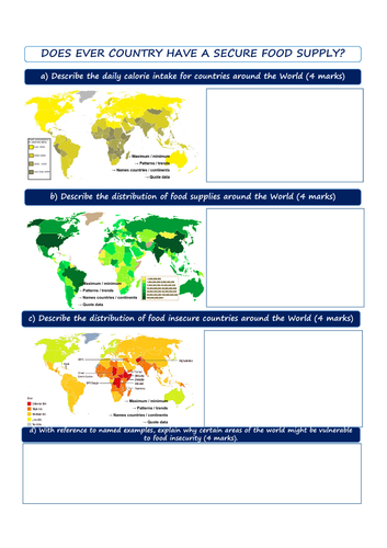 AQA GCSE Geography - Resource Management (Food) Exam Questions