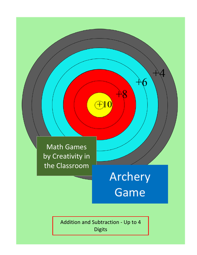 Math Archery - Addition and Subtraction - Up to 4 Digits