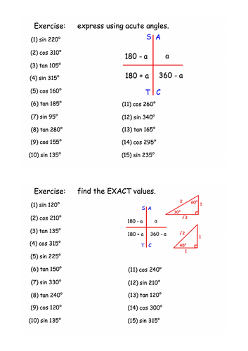 Trig Equations (in radians)