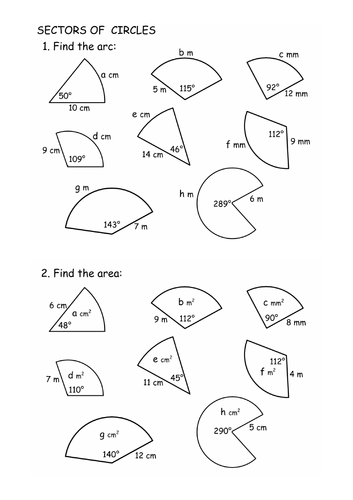 Sectors of Circles | Teaching Resources