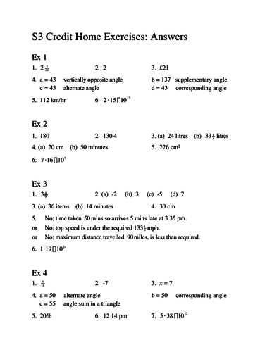 Home Exercises S3