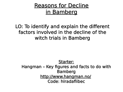 Edexcel: 33: Witch hunts: Depth 3: Bamberg: Reasons for decline