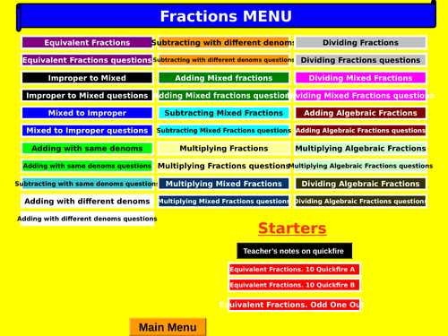 Fractions Unit COMPLETE KS3-KS4