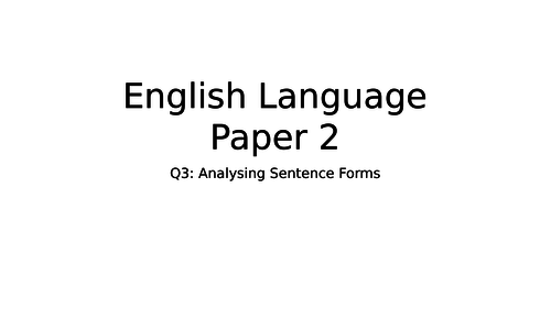 English Language Paper 2 Sentence Structures Lesson