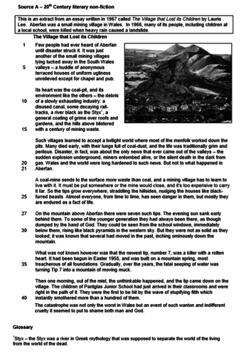 Exemplar responses to AQA SAMs 3 Paper 2 (Aberfan and Earthquake)