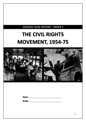 Edexcel GCSE 9-1 History: Civil Rights 1954-75 revision workbook