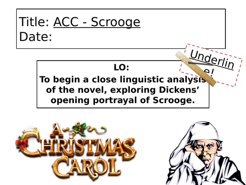 A Christmas Carol - Introduction to Scrooge lesson