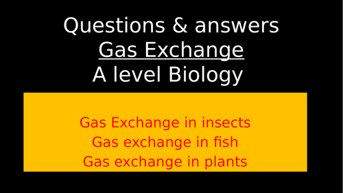 Gas Exchange: A level Biology (Questions & Answers)