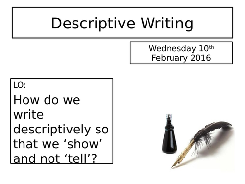 Descriptive writing full lesson