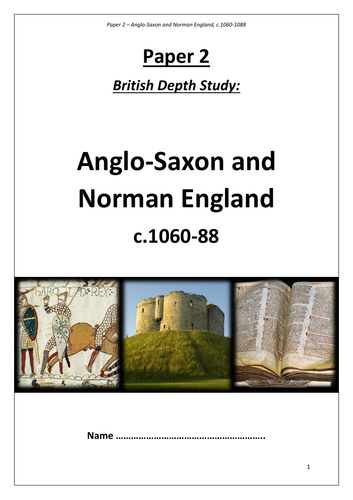 Edexcel GCSE 9-1 History: Anglo Saxons and Normans revision workbook (old version)
