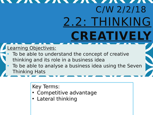 Thinking Creatively: GCSE Business