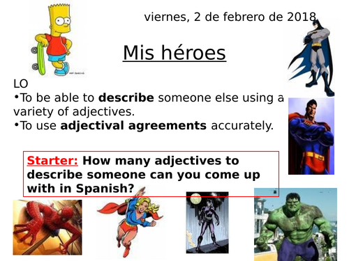 Heroes project - Lesson 1: adjectives