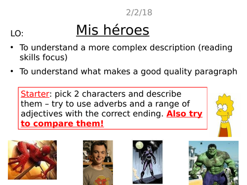 Heroes project - Lesson 4: reading skills