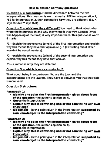 How To Answer Paper 1 And 2 Questions Aqa History Teaching Resources