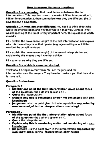 How to answer Paper 1 and 2 questions AQA History