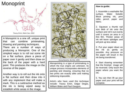 Monoprinting Learning Mat