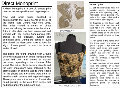 Direct Monoprinting Learning Mat