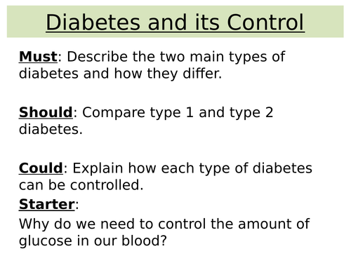 New AQA A'level Biology _Homeostasis_Diabetes and its Control_Lesson 4