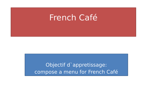 French café menu