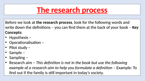 AQA A Level - Sociology - The Process of Research