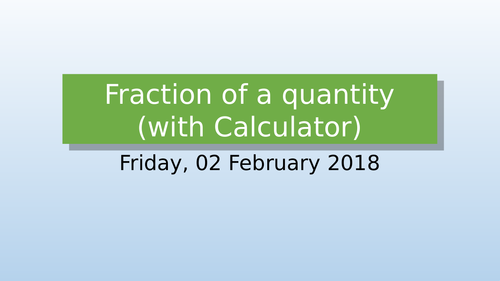 Fractions of a quantity