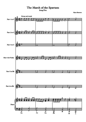 Simple Scores: An easy arrangement for a beginner orchestra. Piece 5 March of the Spartans