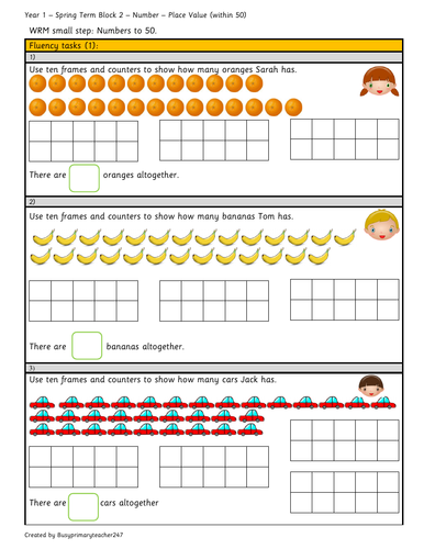 Year 1 – Spring Block 2 – Number Place Value (Within 50) - week 5- numbers to 50