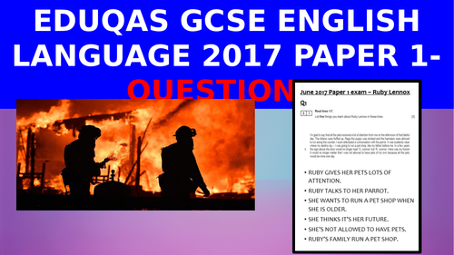 EDUQAS GCSE English Language Paper 1 June 2017 - how to get top marks on Question 1