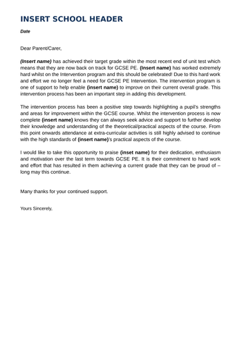 GCSE PE OCR - Intervention/Enrichment Programme