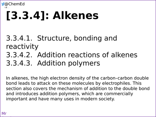 AQA A-Level Chemistry [3.3.4] Alkenes [New Specification (2016-)]
