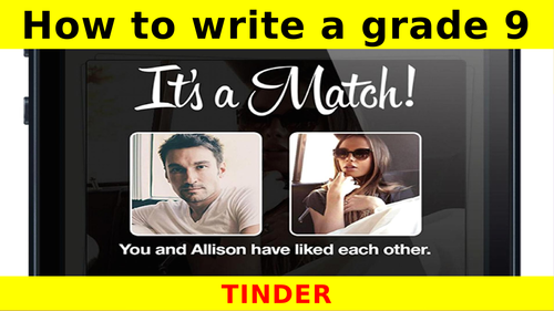 TINDER themed creative writing lesson (short story GCSE English Language)