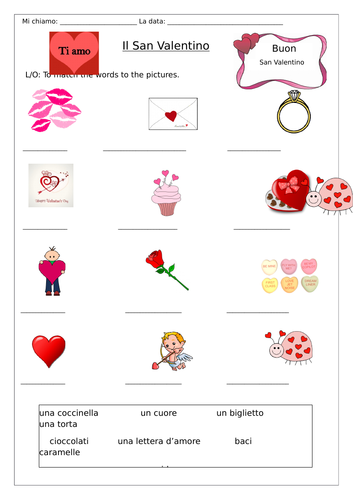 Buon San Valentino - Worksheets