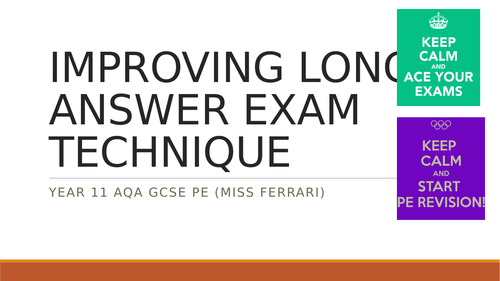 AQA GCSE PE IMPROVING LONG ANSWER EXAM TECHNIQUE & STRUCTURE