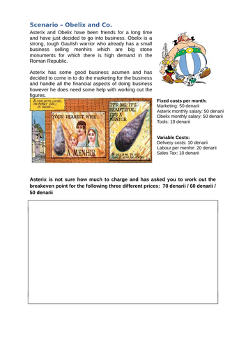 Breakeven Scenarios - 3 Scenarios with Answers