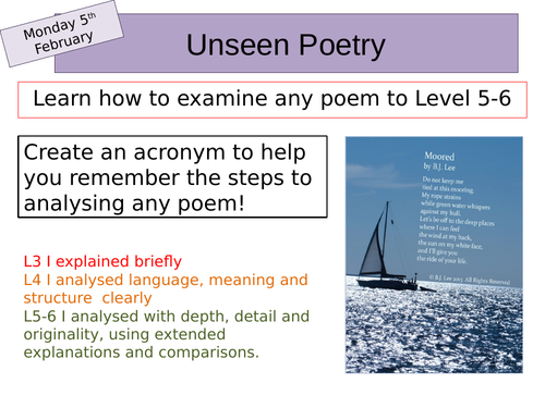 Unseen Poetry Lesson with steps