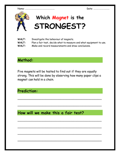 Magnets on sale ks2 worksheet