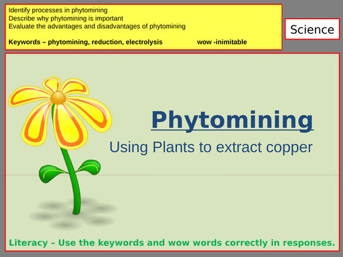 AQA Chemistry PHYTOMINING powerpoint and resources