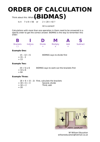 Calculating BIDMAS