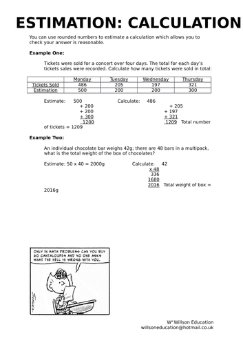 Estimation: Calculation