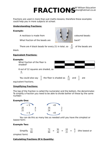 Calculating Fractions